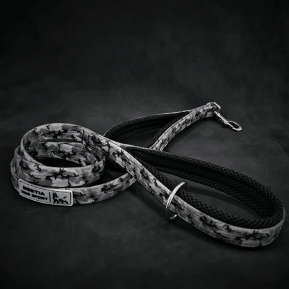BESTIA DOG SPORT dual handle leash grey camo
