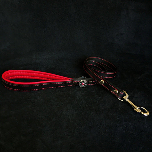''Bijou'' leather lead red by Bestia