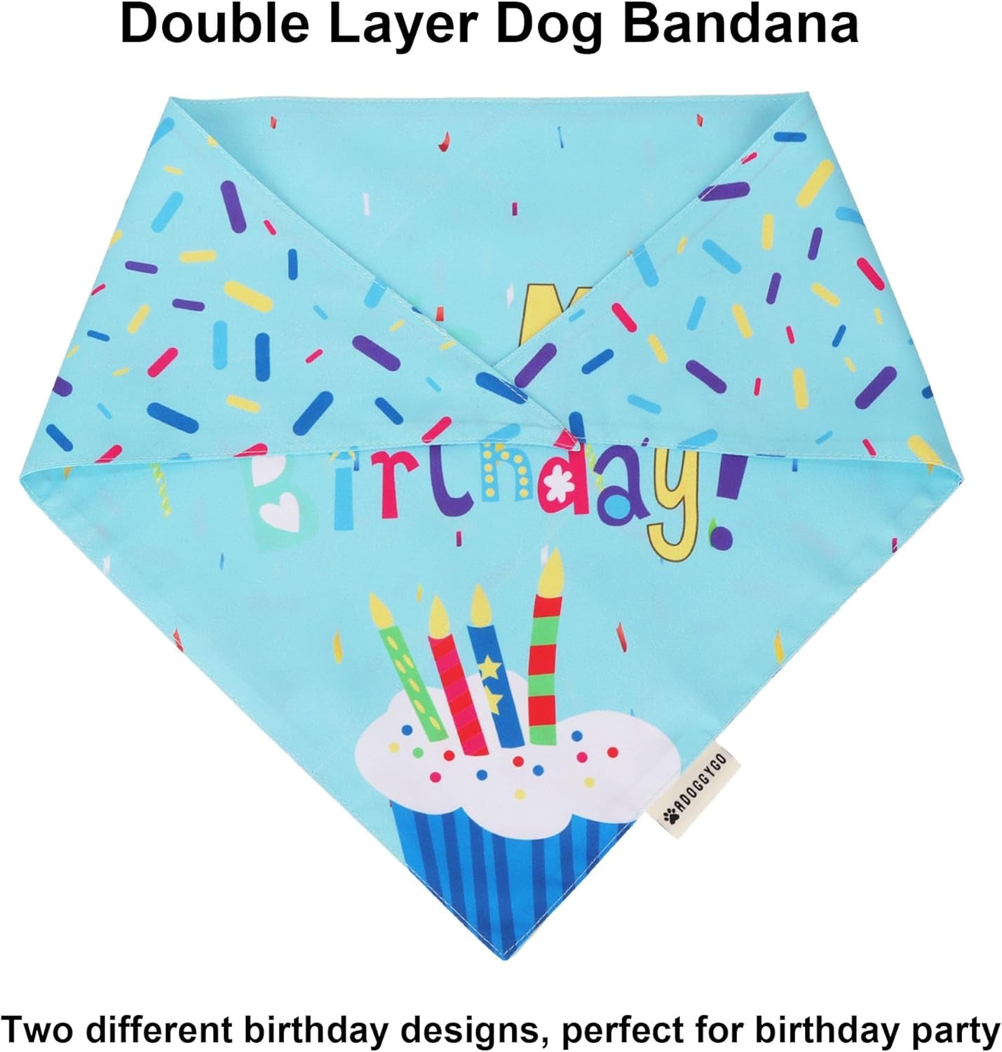 Dog Birthday Bandana Scarf and Blue Boy Pet Birthday Party Hat with Cute Bow Tie for Medium Large Dog Pet (Large)