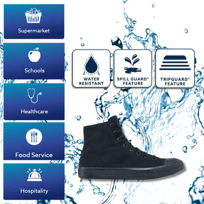 Pembroke, Men'S, Women'S, Unisex Slip Resistant Work Shoes, Water Resistant, Black Canvas