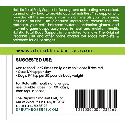 PRE-ORDER Holistic Total Body Support – Multivitamin & Glandular Support for Dogs and Cats